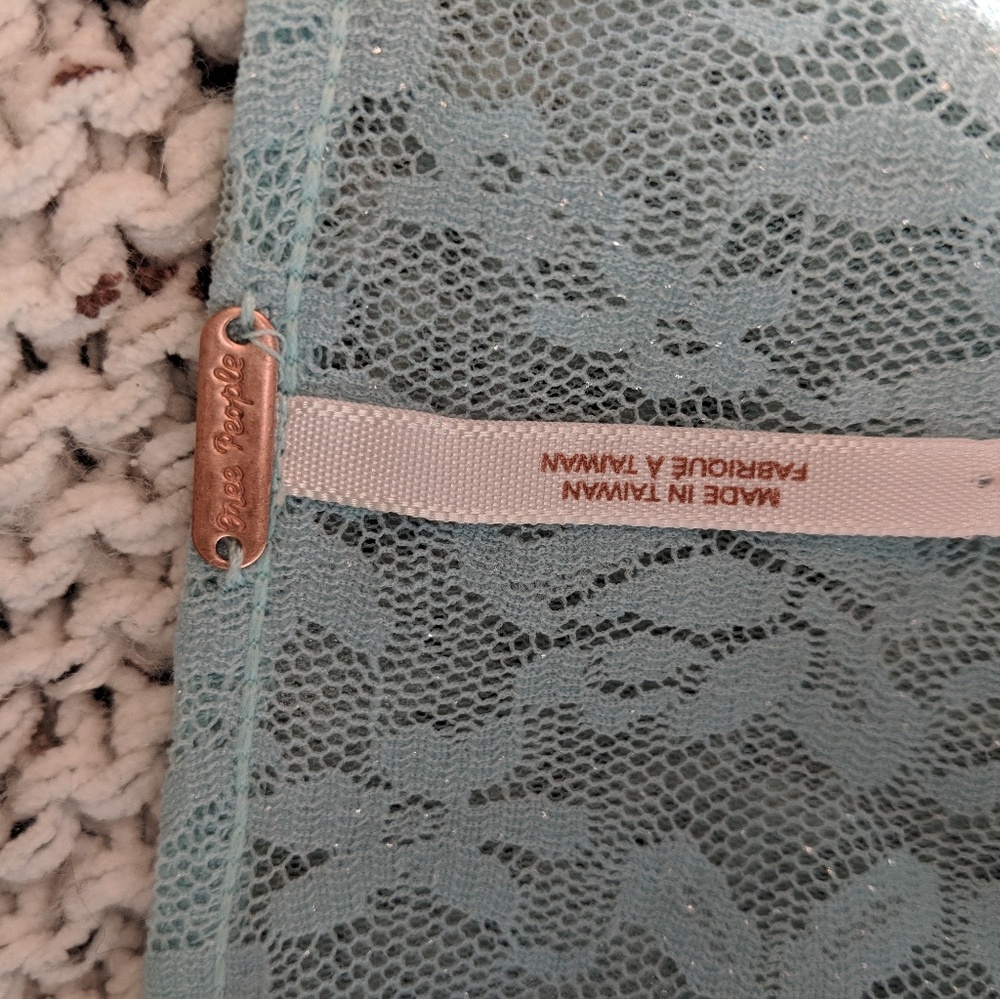 Free People - Polka Dot Lace Mini Dress - Blue - S - Picture 5 of 5